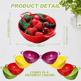 4 Piece Mini Plastic Colander Set Double Handles 4 Colors, 19 x 14 x 7 cm - Front View