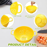4 Piece Mini Plastic Colander Set Double Handles 4 Colors, 19 x 14 x 7 cm - Side View