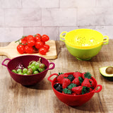 4 Piece Mini Plastic Colander Set Double Handles 4 Colors, 19 x 14 x 7 cm
