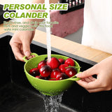 4 Piece Mini Plastic Colander Set Double Handles 4 Colors, 19 x 14 x 7 cm - Rear View