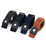 2 Piece Buckle Free Elastic Belt Set Black and White, 45 to 75 cm