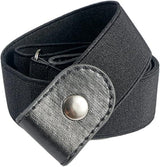 2 Piece Buckle Free Elastic Belt Set Black and White, 45 to 75 cm - Top-Down View