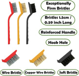 8 Piece Hard Cleaning Brush Set for Kitchen Bathroom and Crevices - Top-Down View