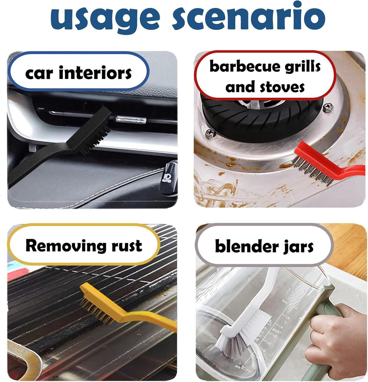 8 Piece Hard Cleaning Brush Set for Kitchen Bathroom and Crevices