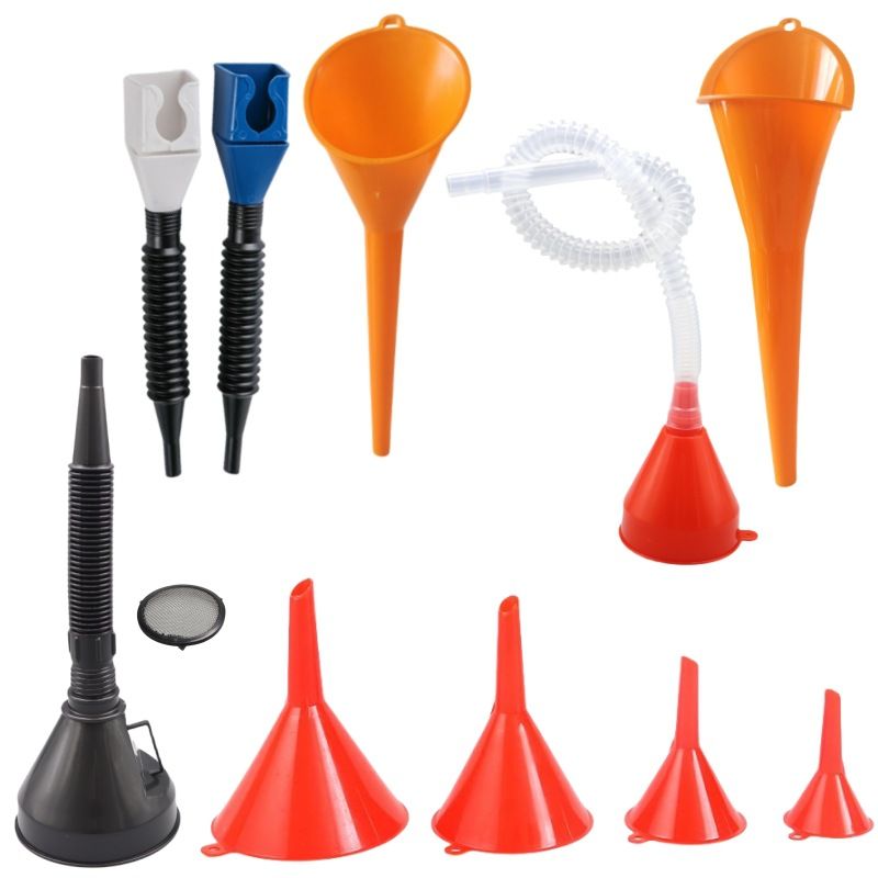 12 Piece Flexible Funnel Set with Filter for Car and Kitchen