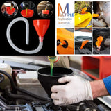 12 Piece Flexible Funnel Set with Filter for Car and Kitchen - Side View