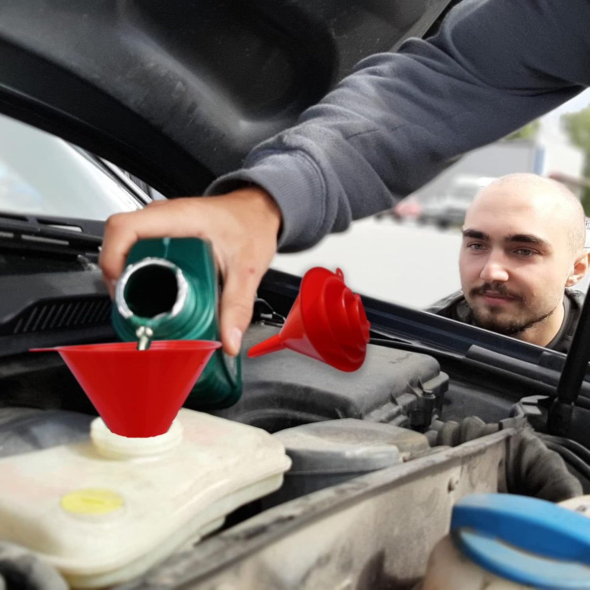 12 Piece Flexible Funnel Set with Filter for Car and Kitchen