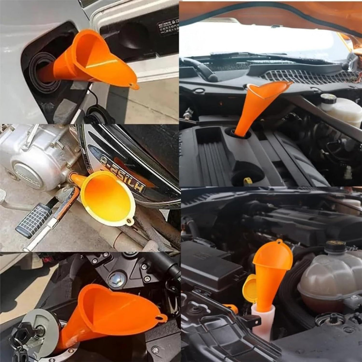 12 Piece Flexible Funnel Set with Filter for Car and Kitchen