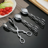 2 Piece Zinc Alloy Cooking Tongs Woodcarving Pattern, 4.5 x 22 cm