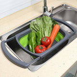Collapsible Silicone Colander with Extendable Handles