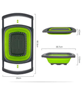 Collapsible Silicone Colander with Extendable Handles - 45-Degree Angle