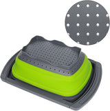 Collapsible Silicone Colander with Extendable Handles - Rear View