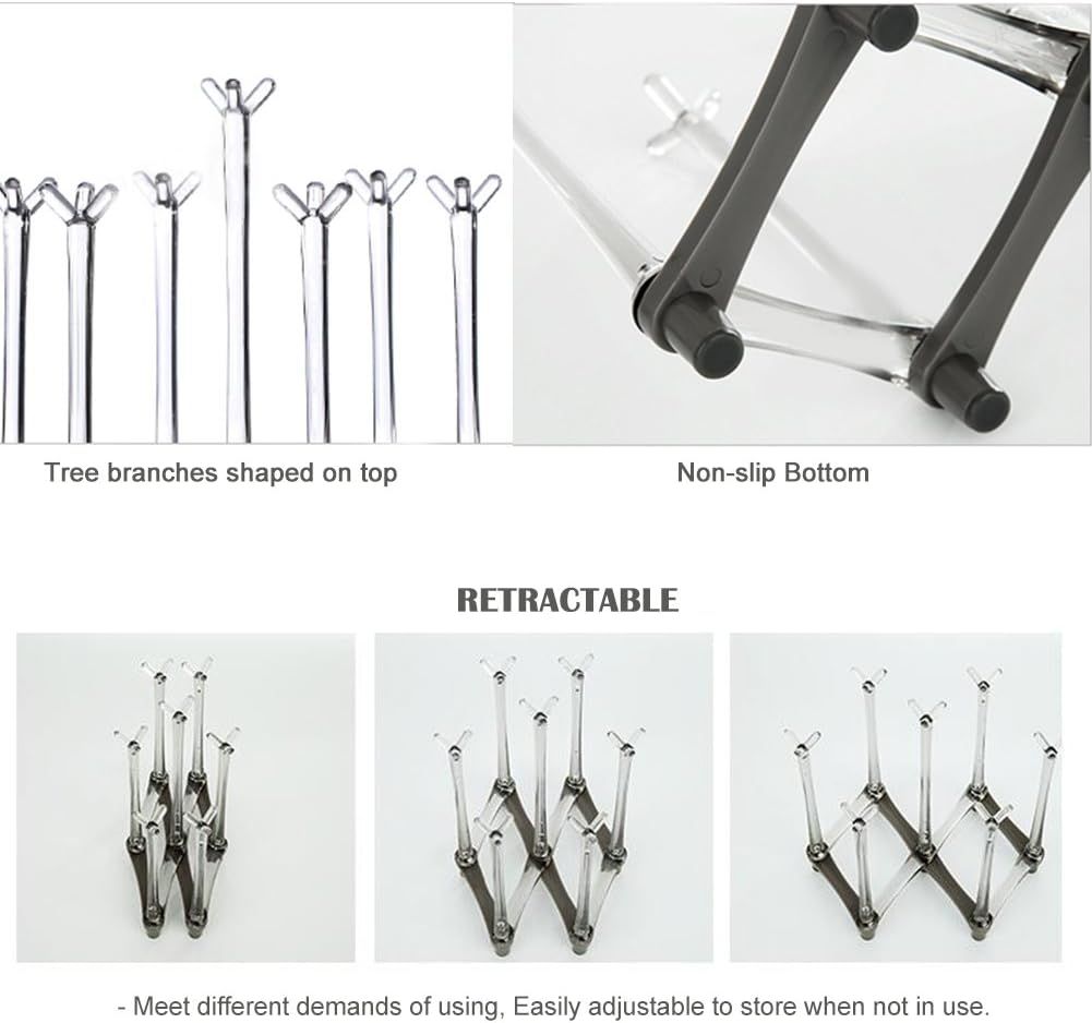 2 Piece Extendable Cup Drying Rack Tree Branch Design
