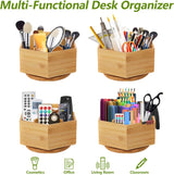 Hexagonal Bamboo Pencil Holder 360 Degree Rotating