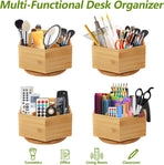 Hexagonal Bamboo Pencil Holder 360 Degree Rotating