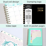 2026 A5 Planner with Faux Leather Cover - Top-Down View