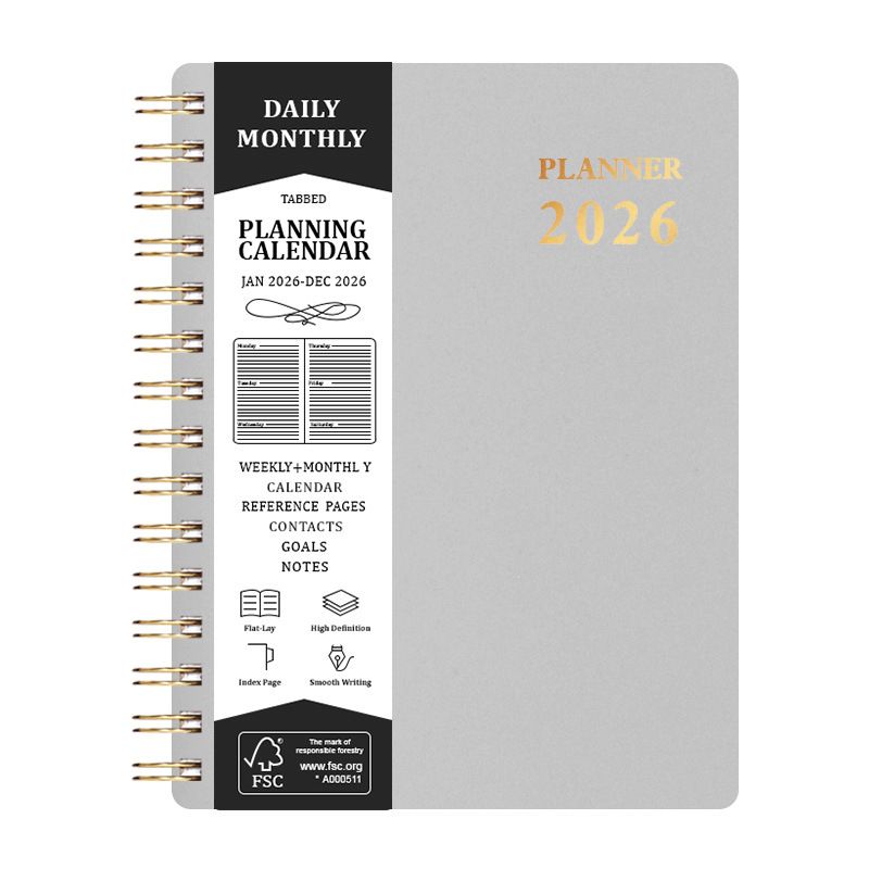 2026 A5 Planner with Faux Leather Cover