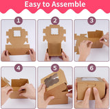 24 Piece Brown Cookie Boxes with Window and Stickers, 4 x 4 x 2.5 Inch - Side View