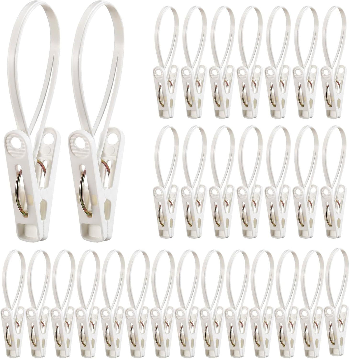 30 Piece Multifunctional Clothes Pegs White for Baby Clothes and Towels