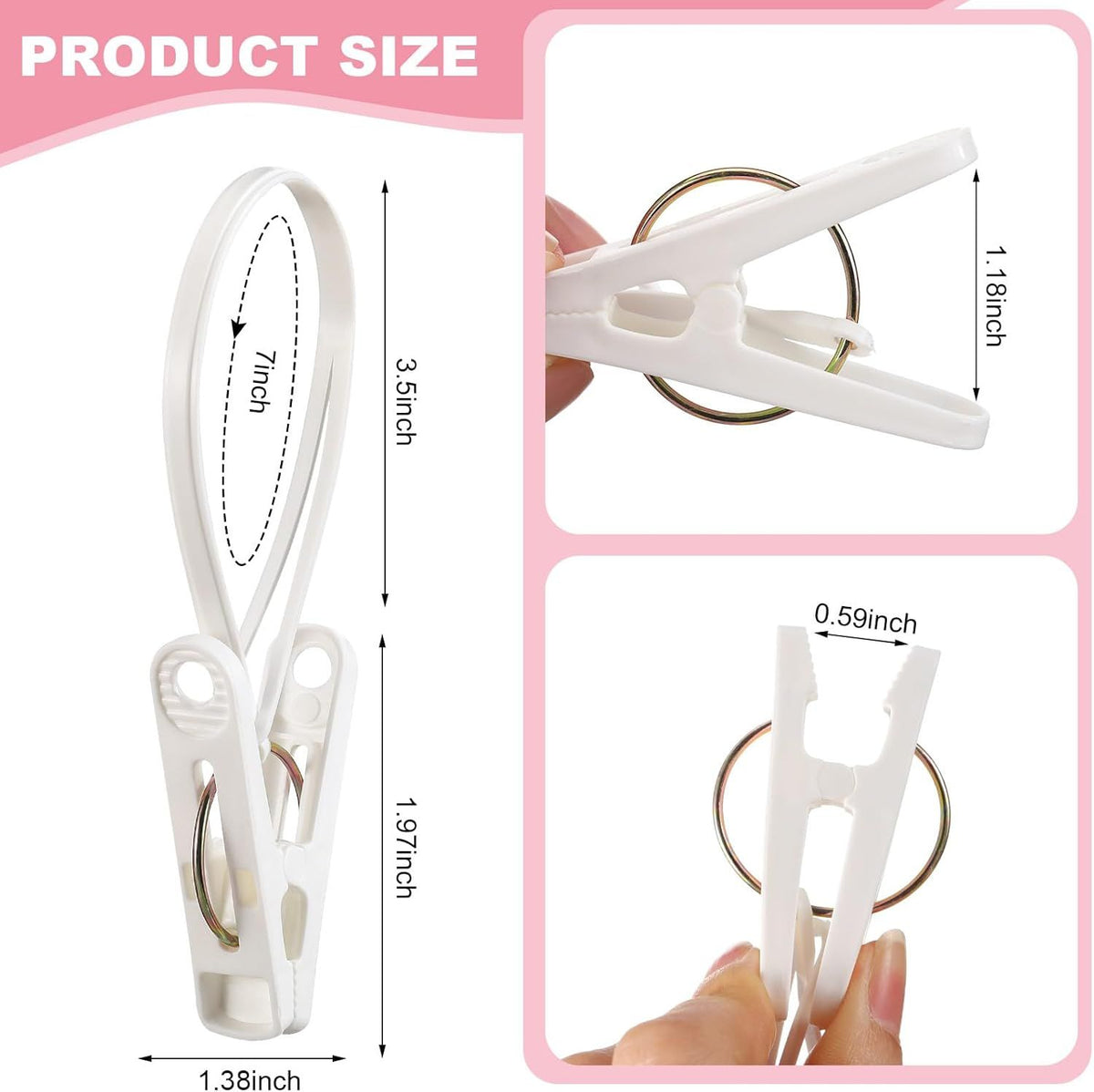 30 Piece Multifunctional Clothes Pegs White for Baby Clothes and Towels