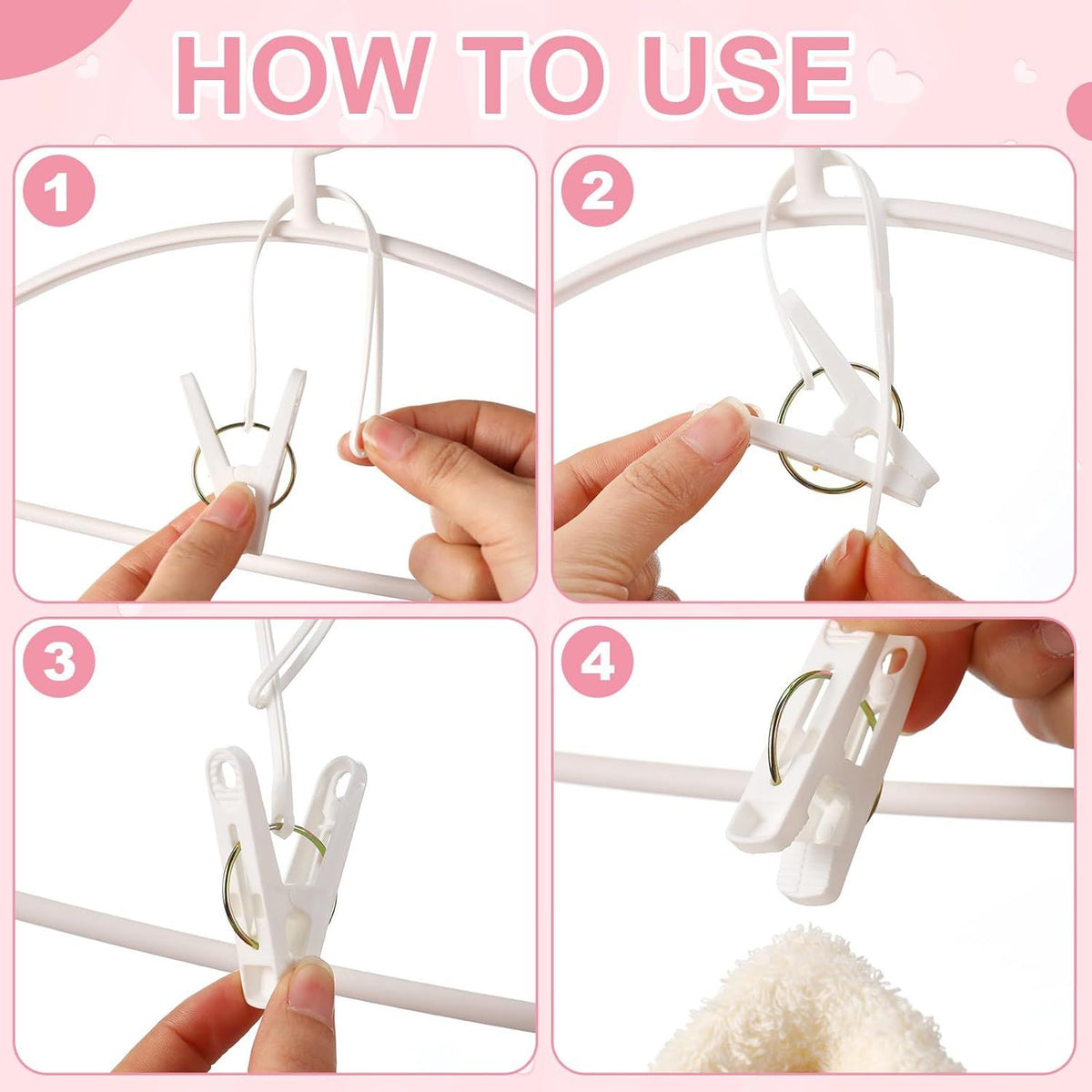 30 Piece Multifunctional Clothes Pegs White for Baby Clothes and Towels
