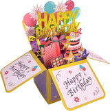 2 Piece 3D Pop Up Birthday Cards for Family and Friends