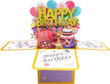 2 Piece 3D Pop Up Birthday Cards for Family and Friends