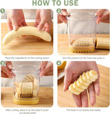 Stainless Steel Fruit and Vegetable Slicer with Pressure Plate Yellow - Side View