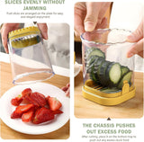 Stainless Steel Fruit and Vegetable Slicer with Pressure Plate Yellow - Rear View