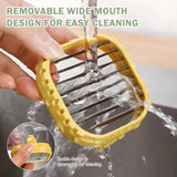 Stainless Steel Fruit and Vegetable Slicer with Pressure Plate Yellow - Low Angle
