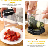 Stainless Steel Fruit and Vegetable Slicer with Pressure Plate Black - Rear View