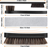 4 Piece Horsehair Shoe Polish Set with Brushes and Microfiber Cloth Black