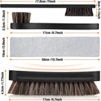 4 Piece Horsehair Shoe Polish Set with Brushes and Microfiber Cloth Black