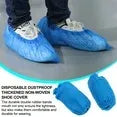 100 Piece Disposable Nonwoven Shoe Covers Blue, Fits up to EU 45