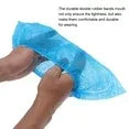100 Piece Disposable Nonwoven Shoe Covers Blue, Fits up to EU 45 - Top-Down View