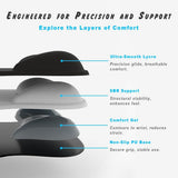 Ergonomic Gel Mouse Pad with Wrist Rest Silver Gray - Side View