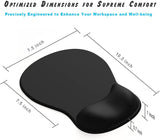 Ergonomic Gel Mouse Pad with Wrist Rest Silver Gray - Rear View