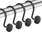 12 Piece Stainless Steel S Shaped Shower Curtain Hooks Black