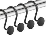 12 Piece Stainless Steel S Shaped Shower Curtain Hooks Black