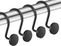 12 Piece Stainless Steel S Shaped Shower Curtain Hooks Black
