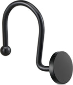 12 Piece Stainless Steel S Shaped Shower Curtain Hooks Black
