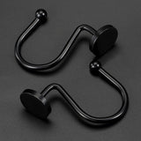 12 Piece Stainless Steel S Shaped Shower Curtain Hooks Black