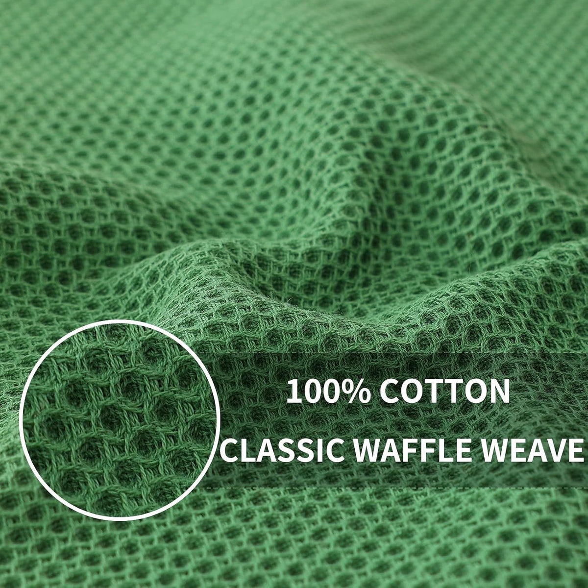6 Piece Cotton Waffle Cloth Set Olive Green, 30 x 30 cm