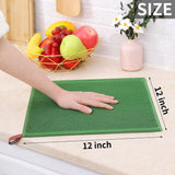 6 Piece Cotton Waffle Cloth Set Olive Green, 30 x 30 cm - 45-Degree Angle