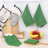 6 Piece Cotton Waffle Cloth Set Olive Green, 30 x 30 cm