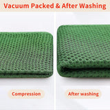 6 Piece Cotton Waffle Cloth Set Olive Green, 30 x 30 cm