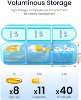 7 Day Pill Box 3 Compartments per Day Black - Side View