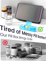 7 Day Pill Box 3 Compartments per Day Black