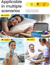 7 Day Pill Box 3 Compartments per Day Black