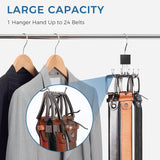 3 Piece Rotating Belt Hanger Holds up to 24 Belts